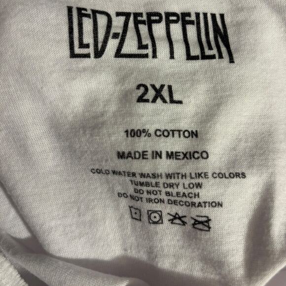 Led Zeppelin NWOT Logo Classic White T-Shirt Size 2XL - Picture 4 of 4